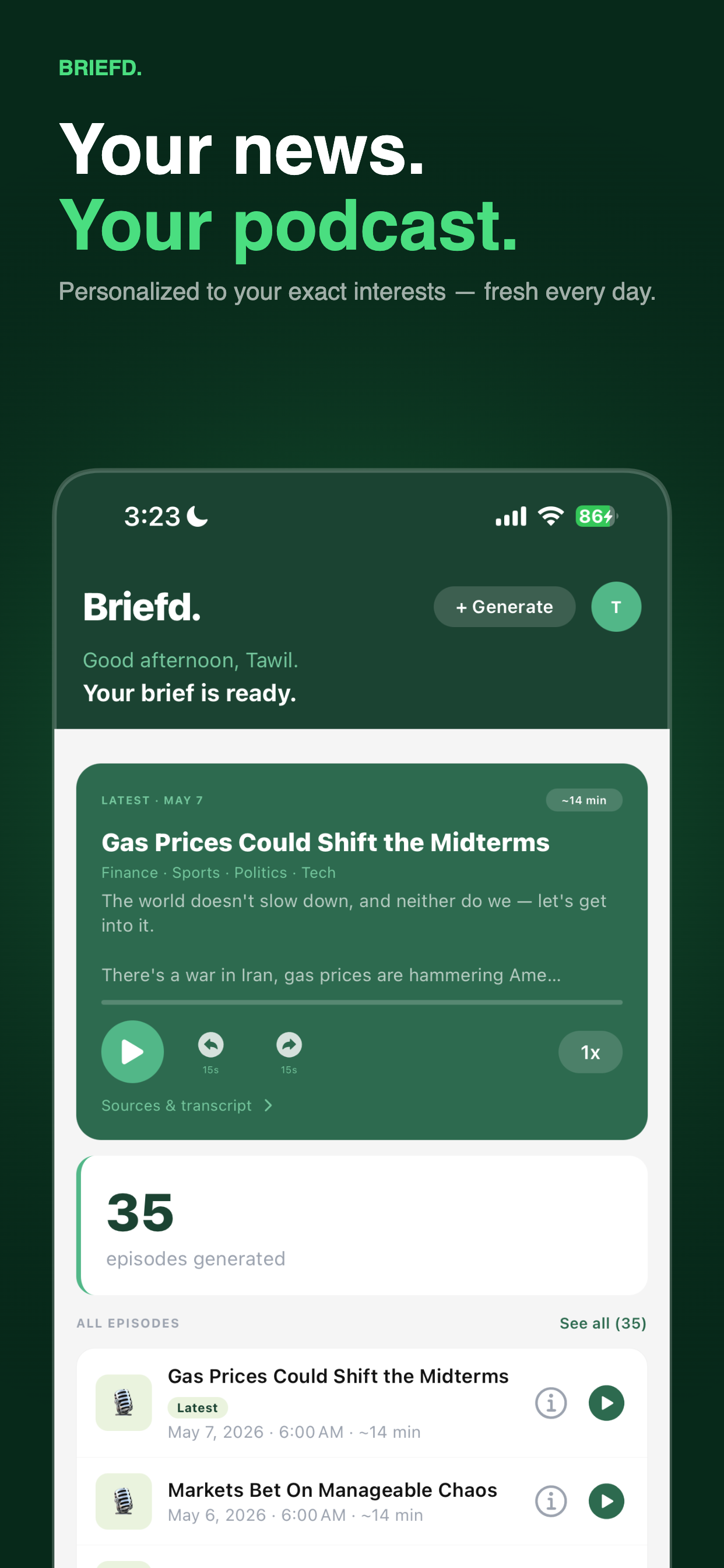 Briefd. app screenshot